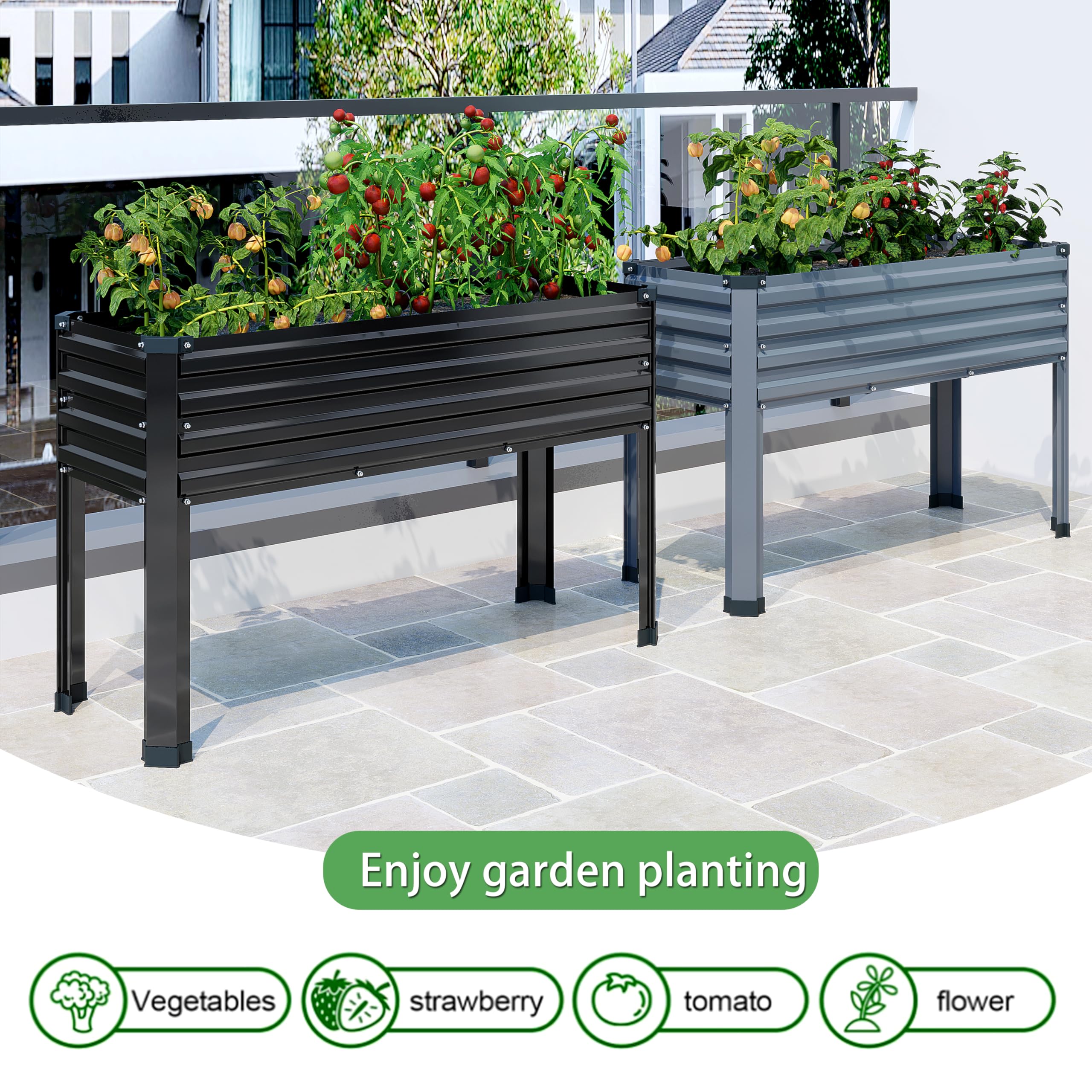 DIIYIV elevated planter box ideal for patios and balconies.