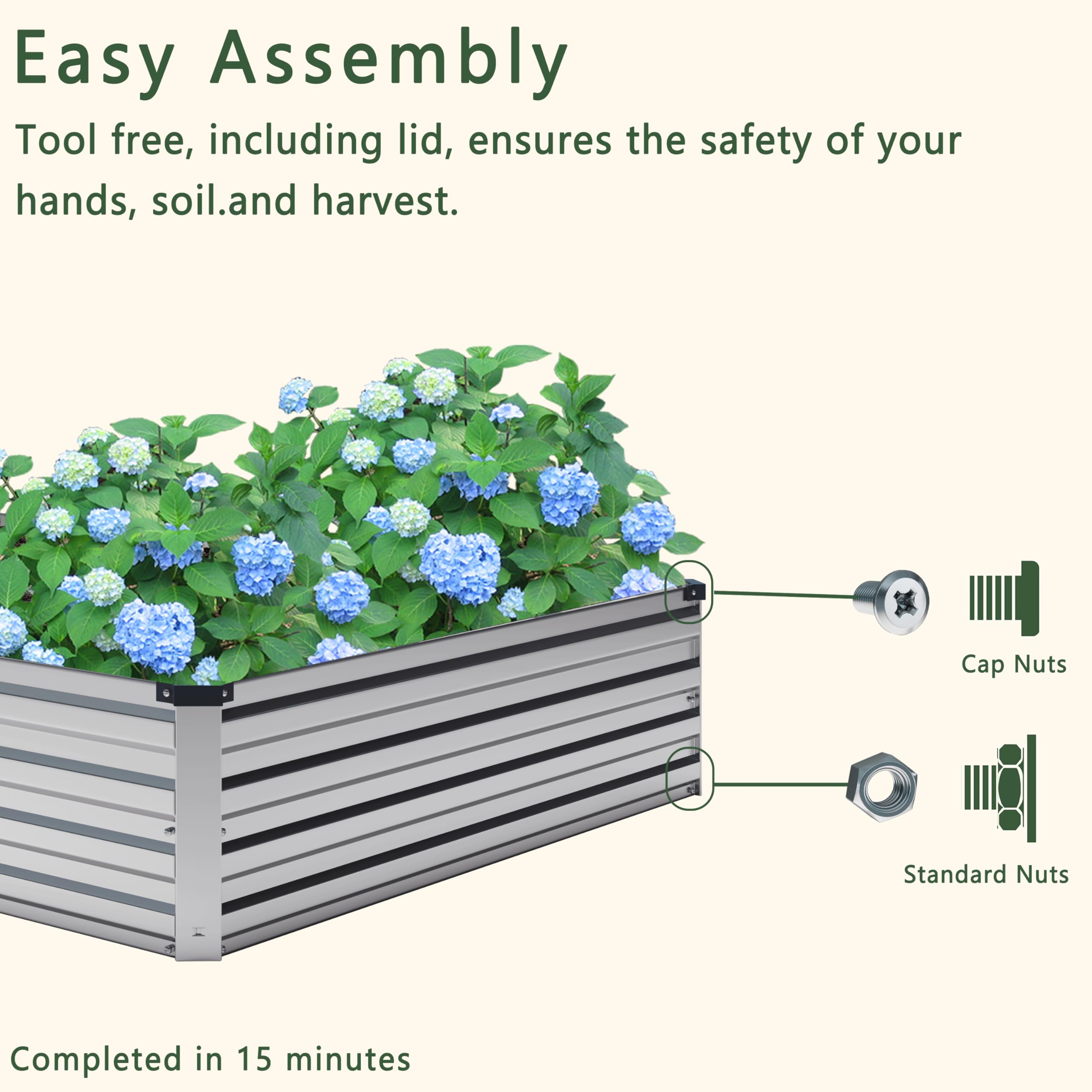 DIIYIV outdoor-ready planter bed suited for vegetables, fruits, and herbs