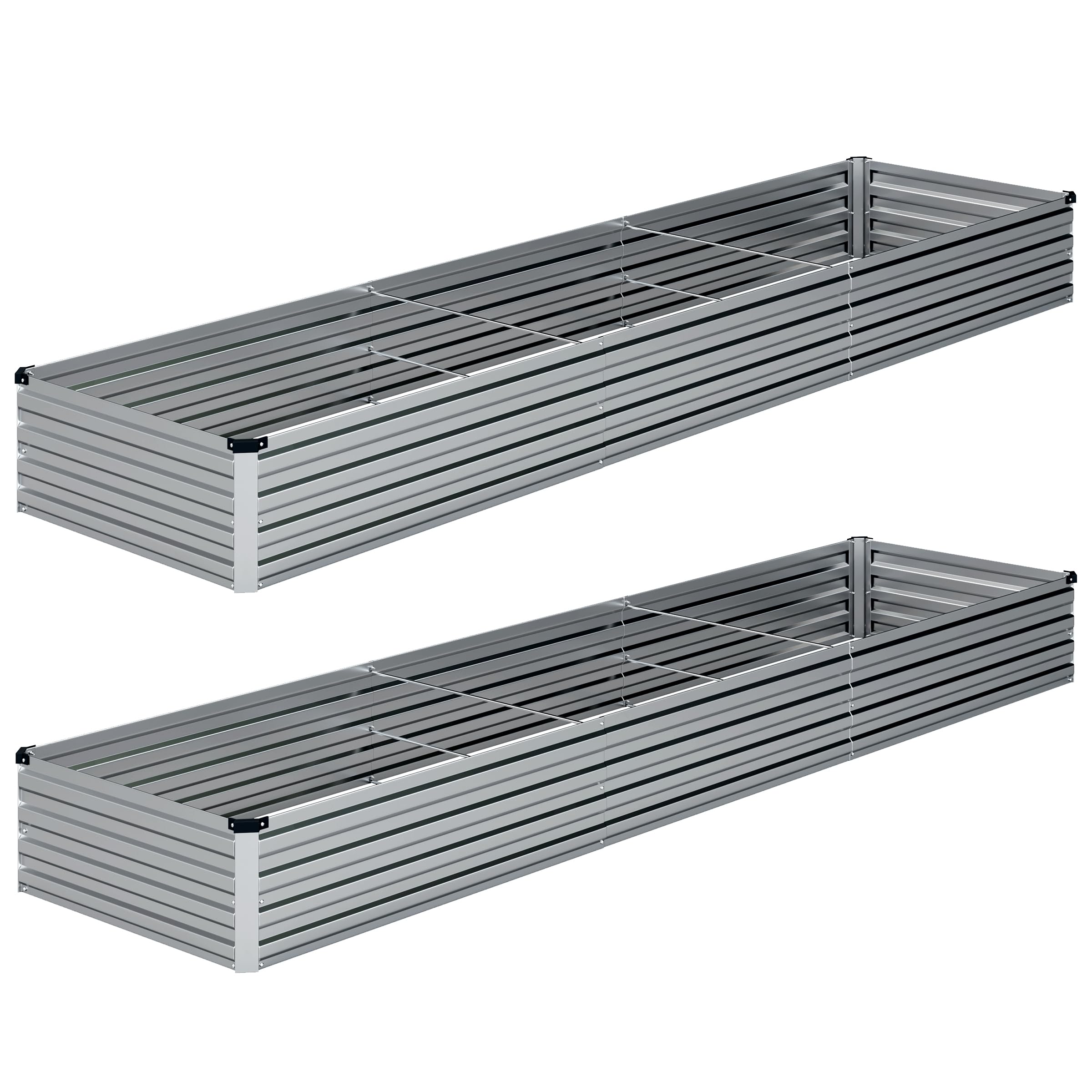 DIIYIV galvanized raised garden bed rectangle two-piece set for outdoor planting