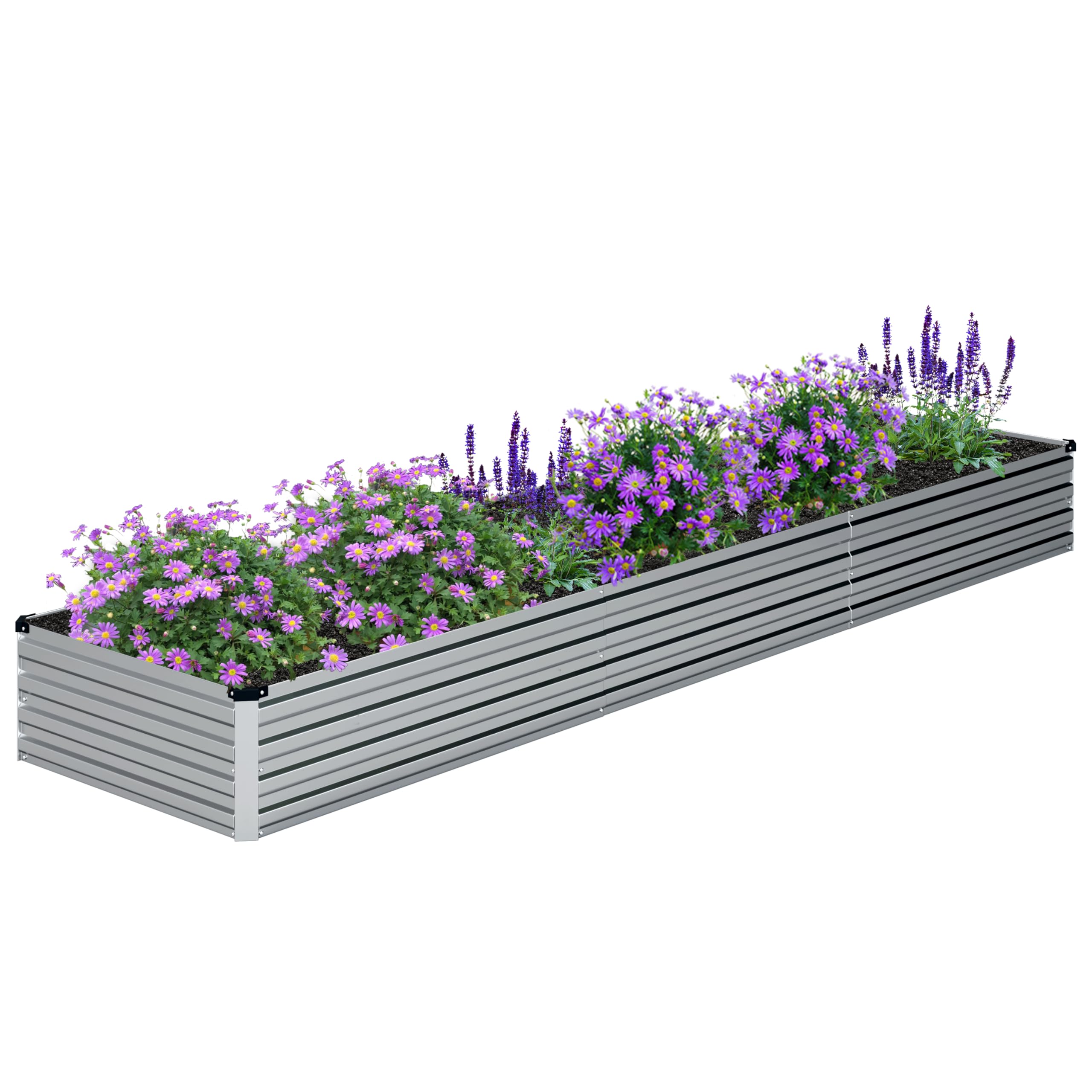 DIIYIV two-piece set galvanized raised garden bed complements outdoor spaces