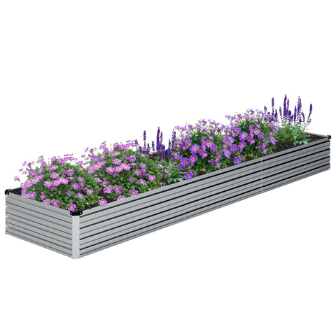DIIYIV two-piece set galvanized raised garden bed complements outdoor spaces