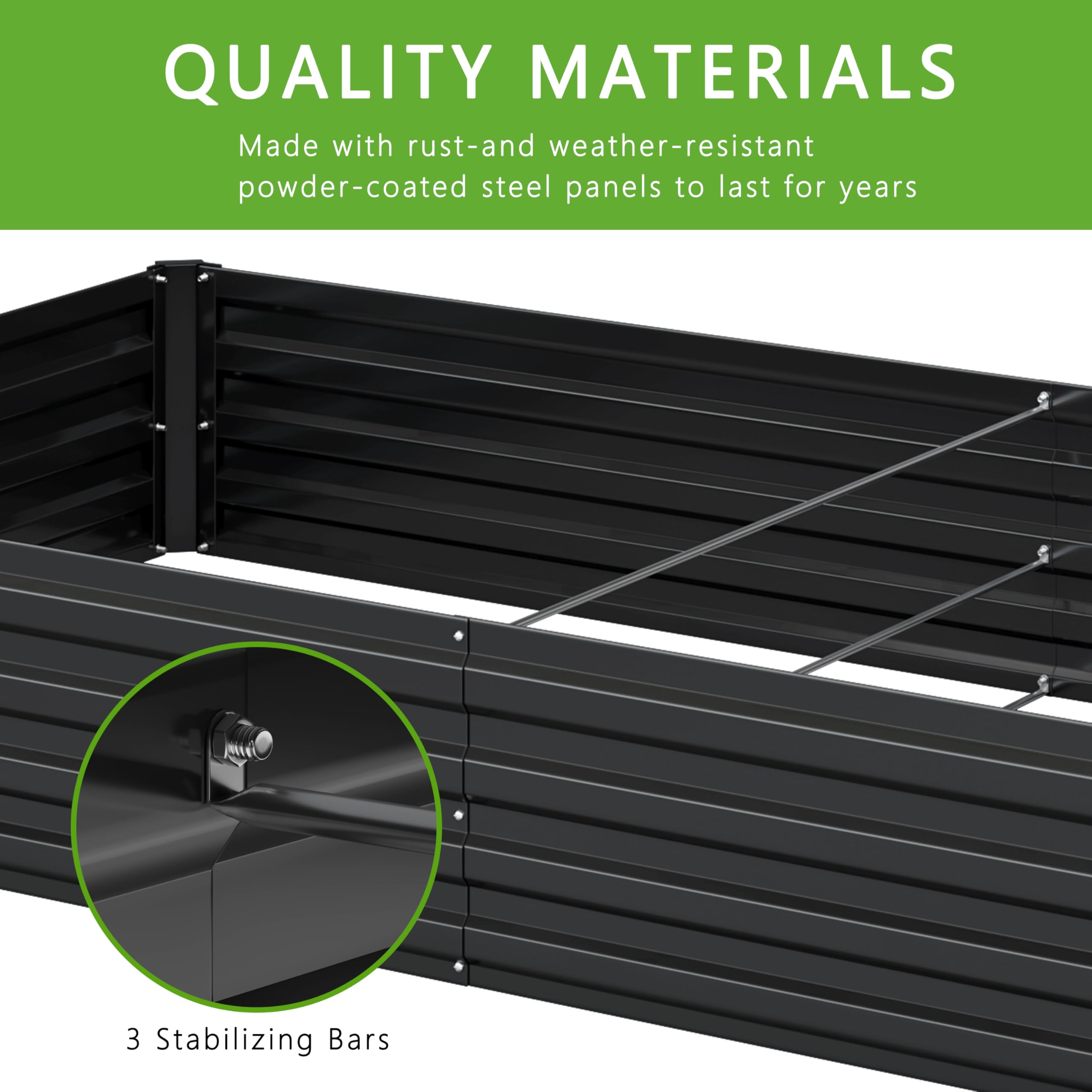 DIIYIV large planter raised bed offers ample space for vegetables.