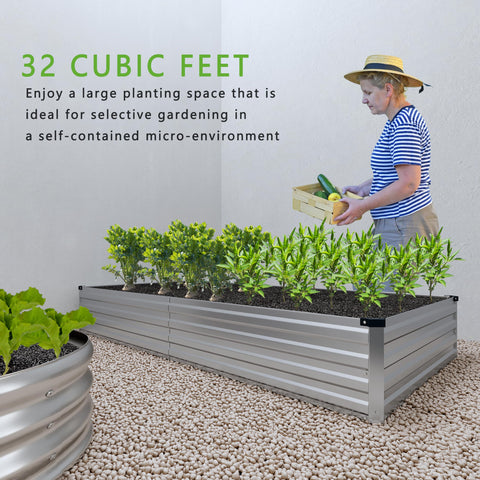 DIIYIV large rectangle planter bed provides ample growing space.