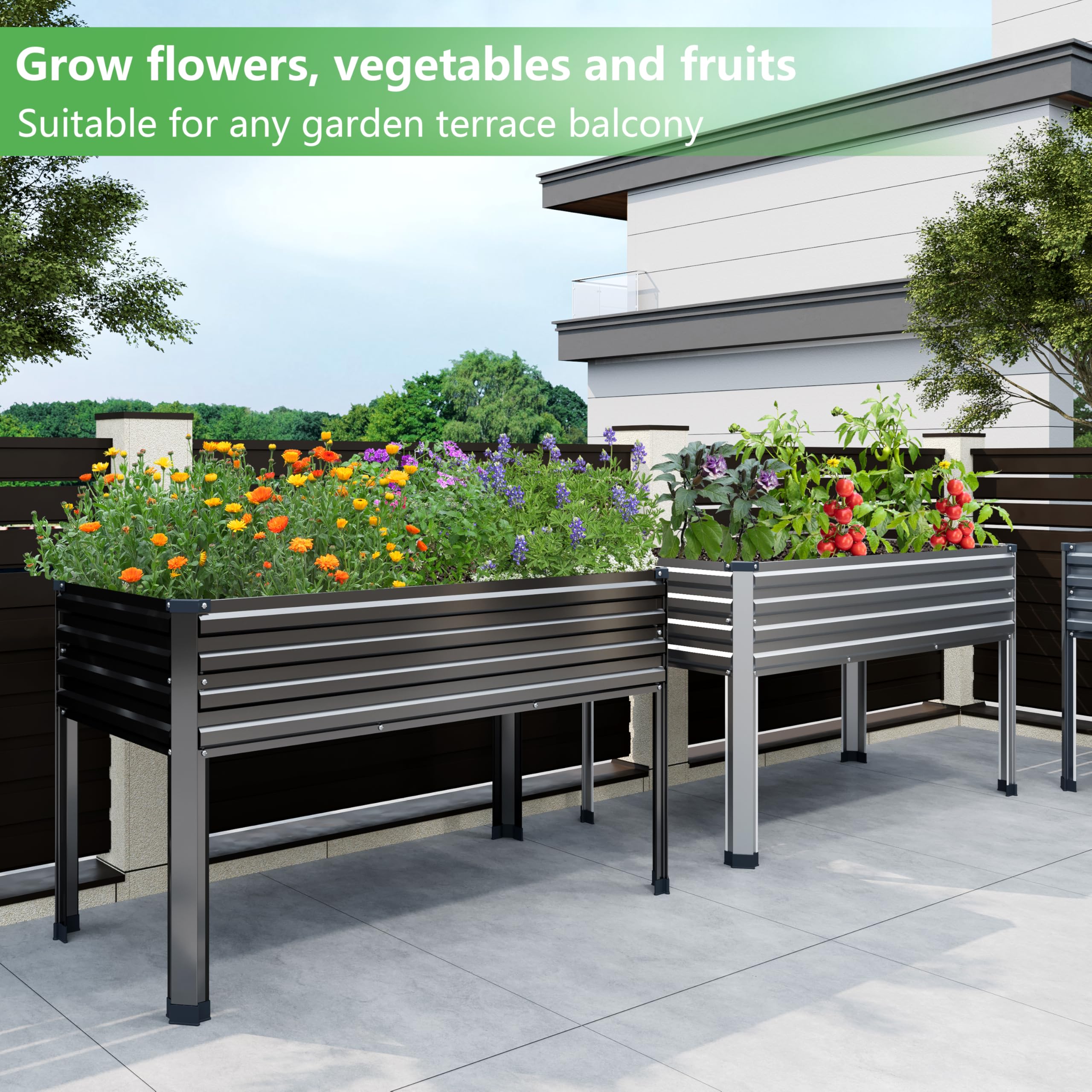 DIIYIV ready-to-grow galvanized bed ready for planting.