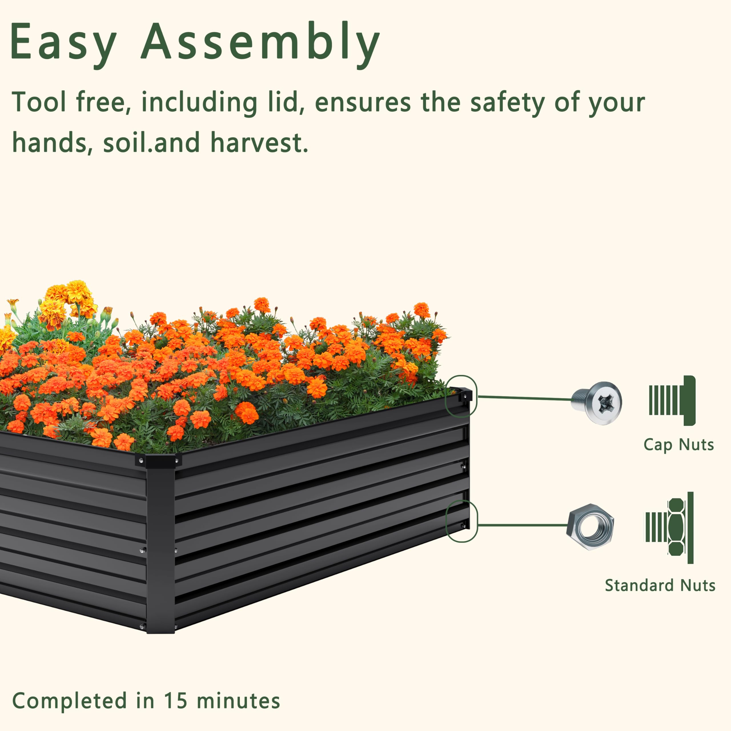 DIIYIV durable garden bed resists corrosion for long outdoor use.