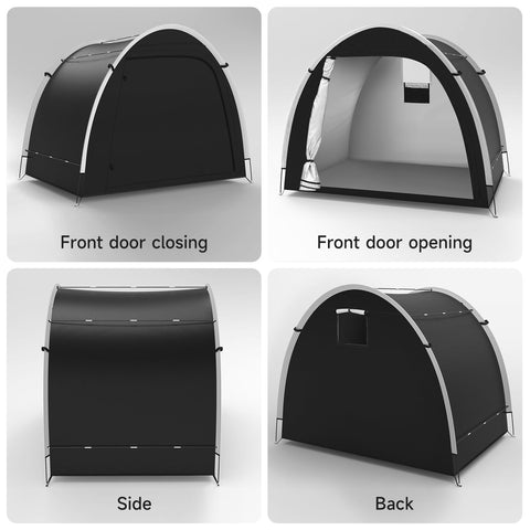 Dikutar bike storage tent stores bikes and garden tools efficiently