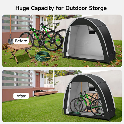Dikutar storage tent overhead space for helmets and tools.