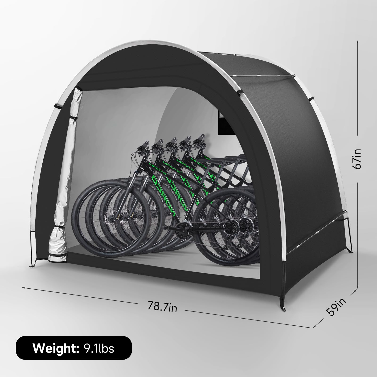 Dikutar bike storage tent sealed seams demonstrate rainproof construction