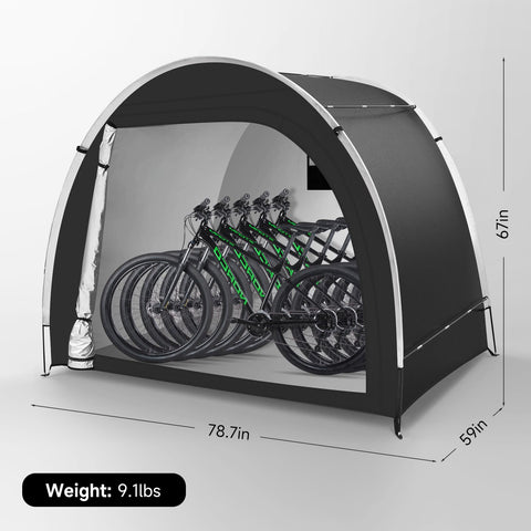 Dikutar bike storage tent sealed seams demonstrate rainproof construction