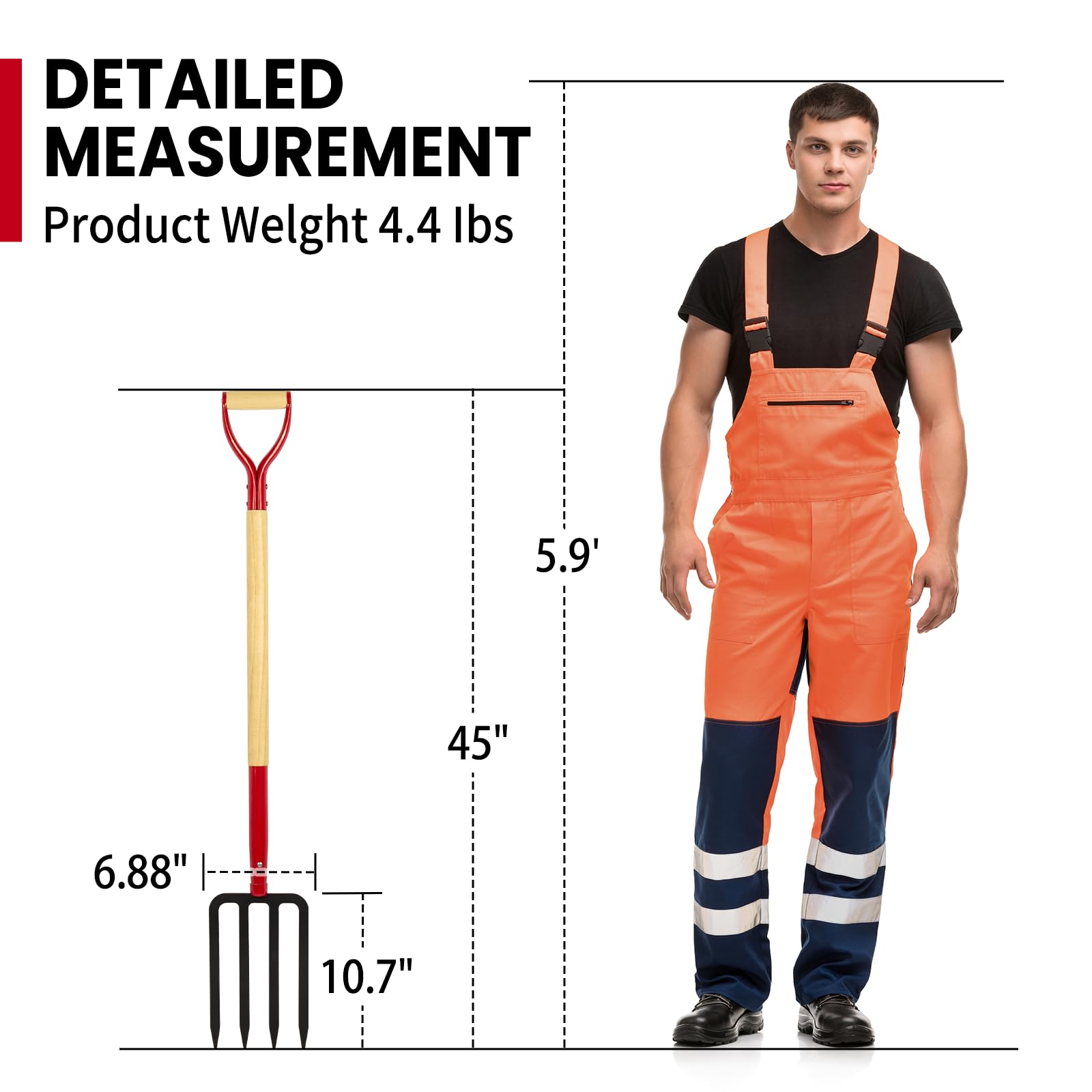 Dikuyeel heavy-duty fork suited for composting and soil amendment tasks.
