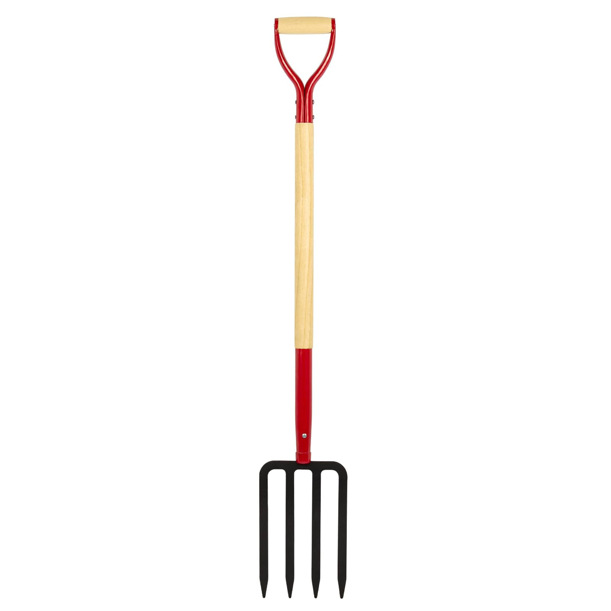 Dikuyeel garden fork with four tines for efficient soil turning and digging.