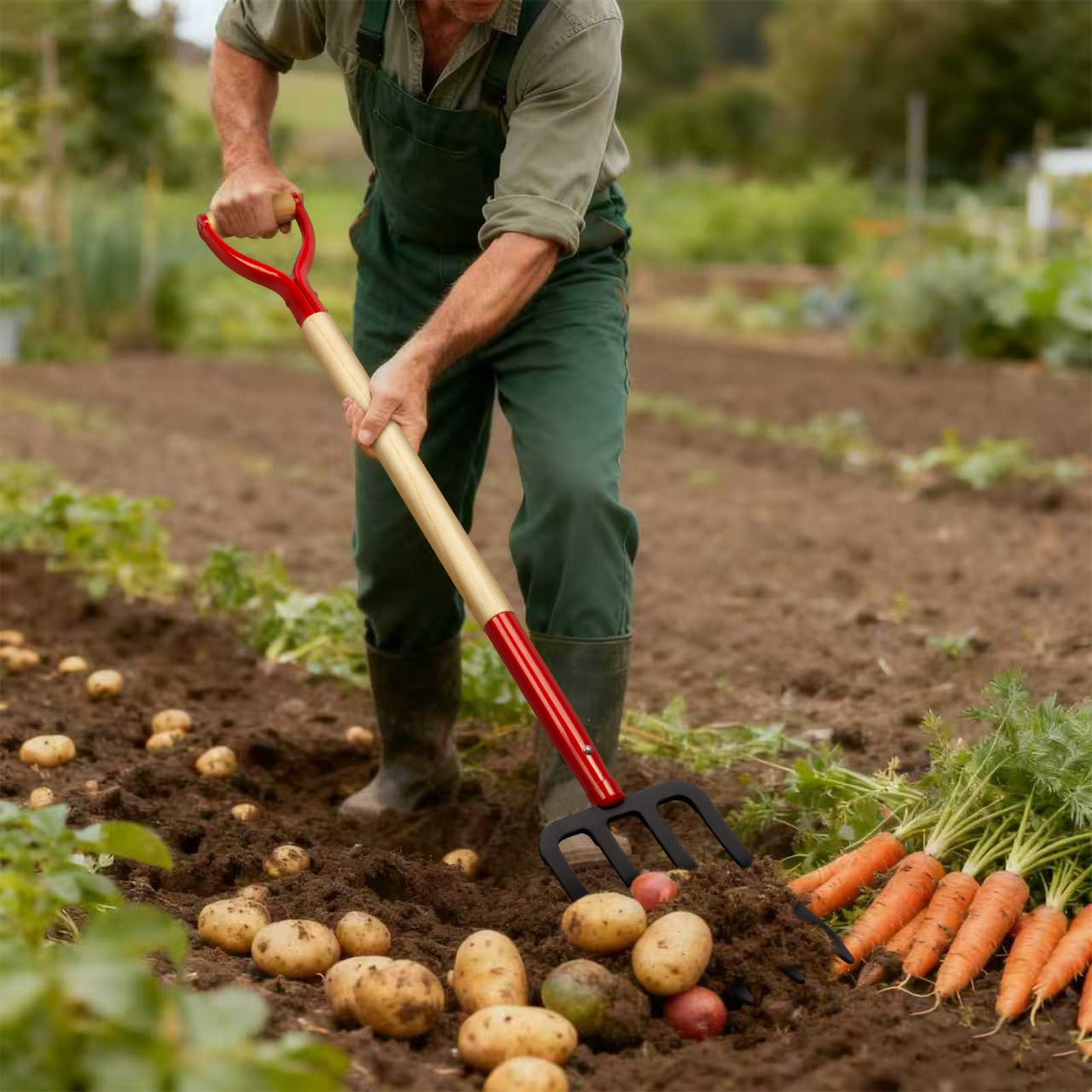 Dikuyeel 45-inch digging fork ideal for adult use.