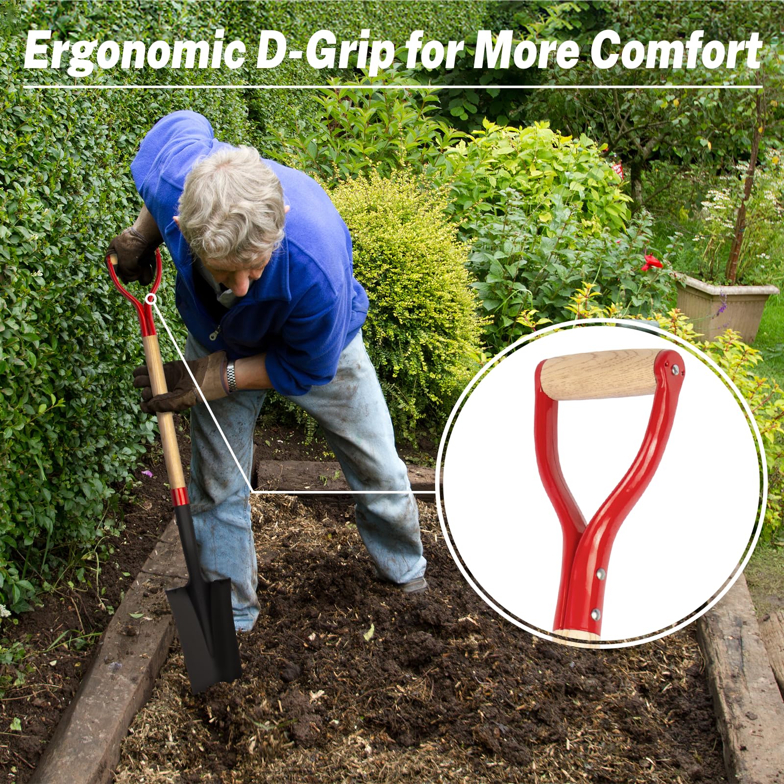 Dikuyeel Nohovu shovel with solid wood handle and grip