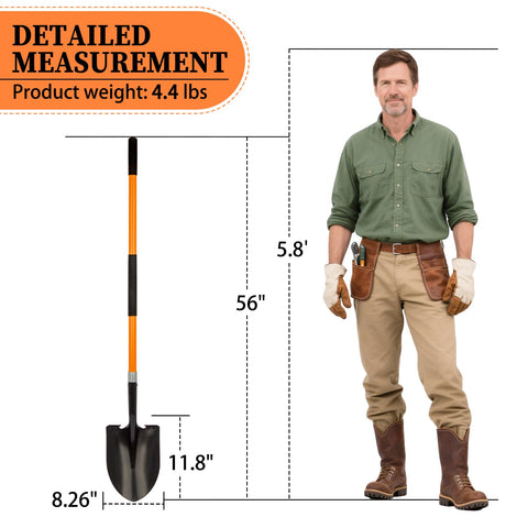 Dikuyeel durable steel blade handles heavy-duty gardening and construction tasks