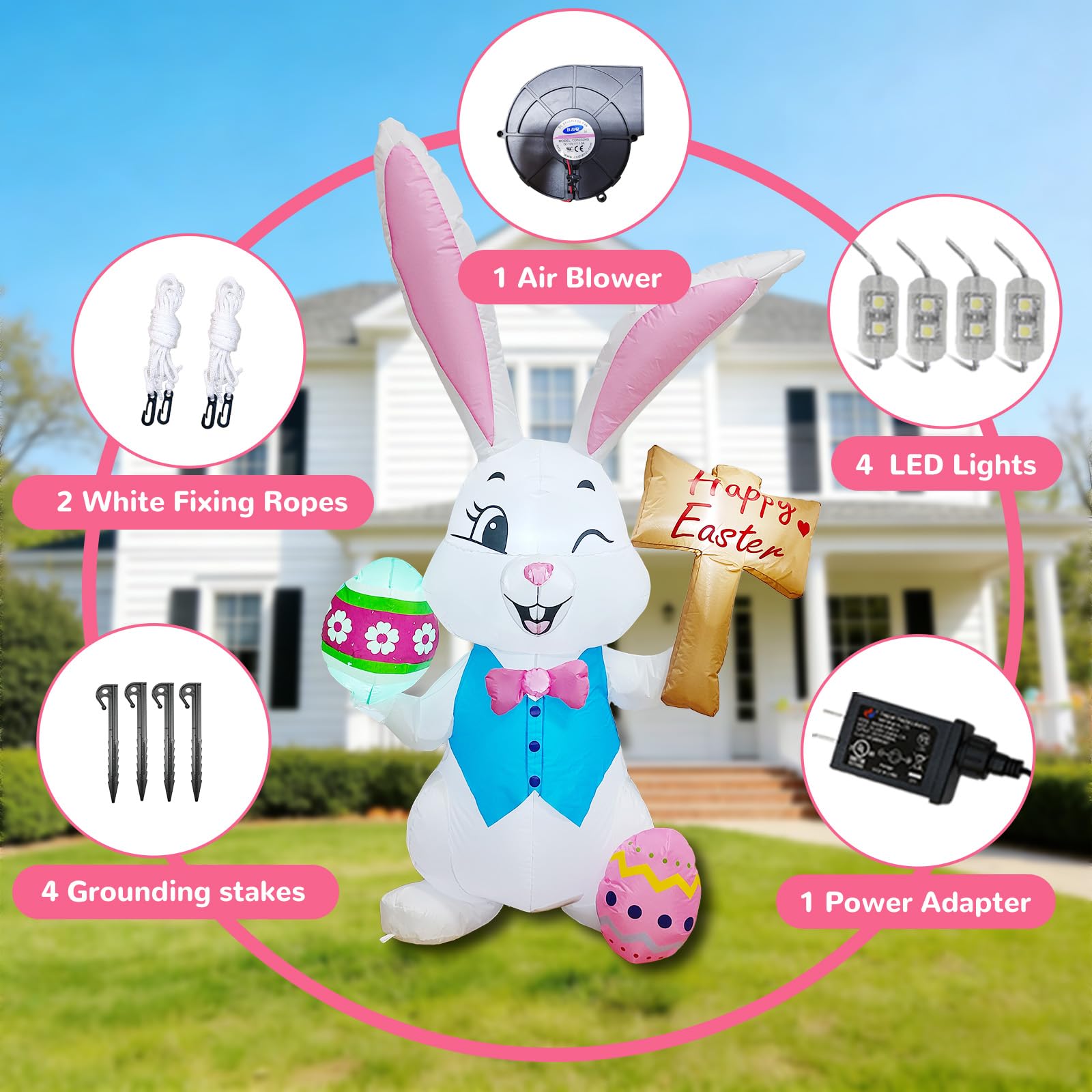 DILENK Easter chick inflatable adds a cheerful lawn focal point