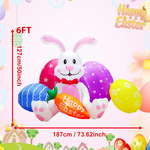 DILENK Easter inflatable eggs complement the bunny for a playful scene