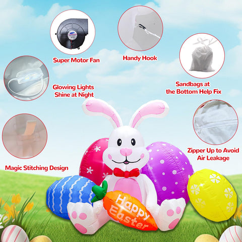 DILENK Easter inflatable LEDs shine bright for night-time visibility