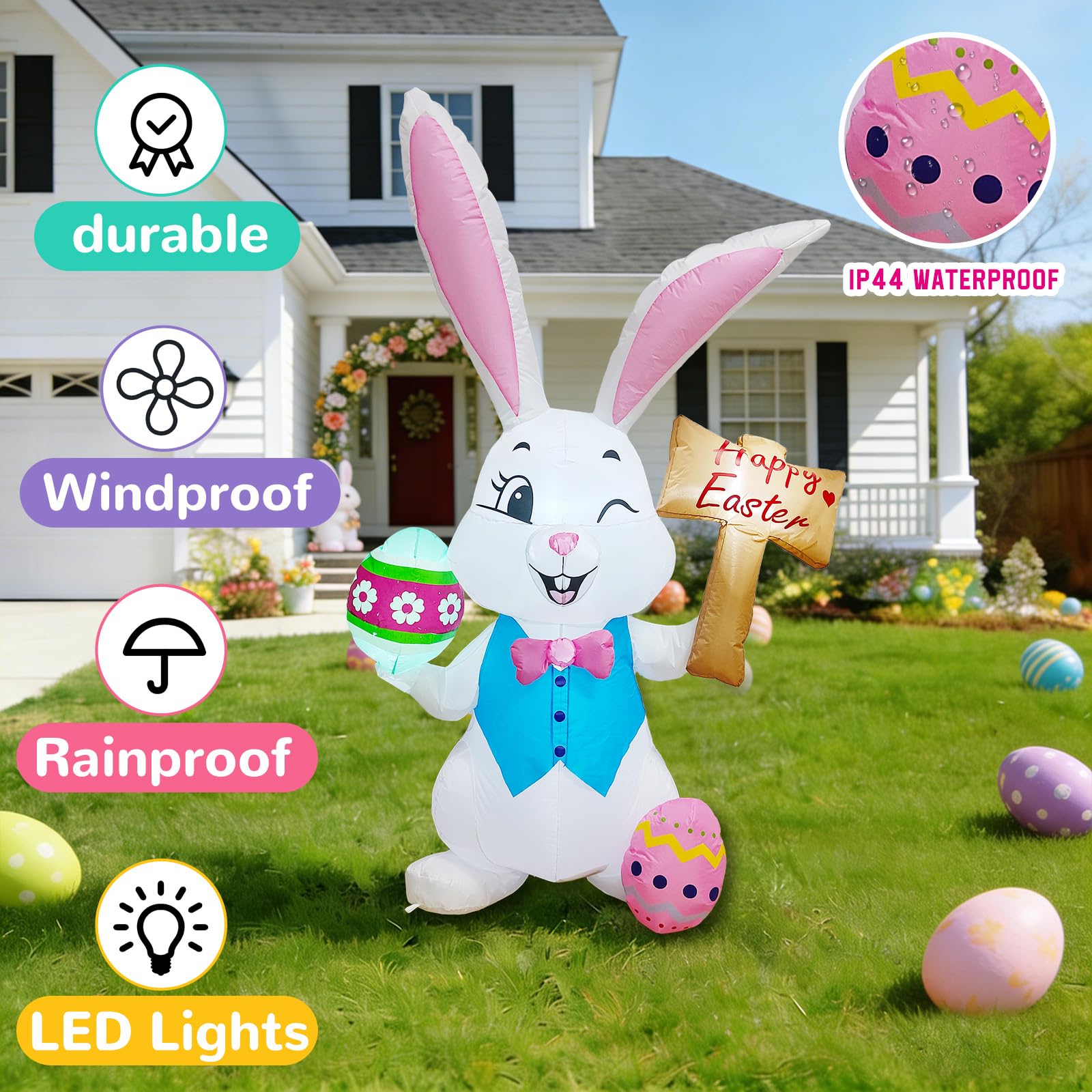 DILENK Happy Easter placard inflatable highlights the seasonal message