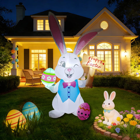 DILENK LED-lit Easter inflatable shines at night for visibility