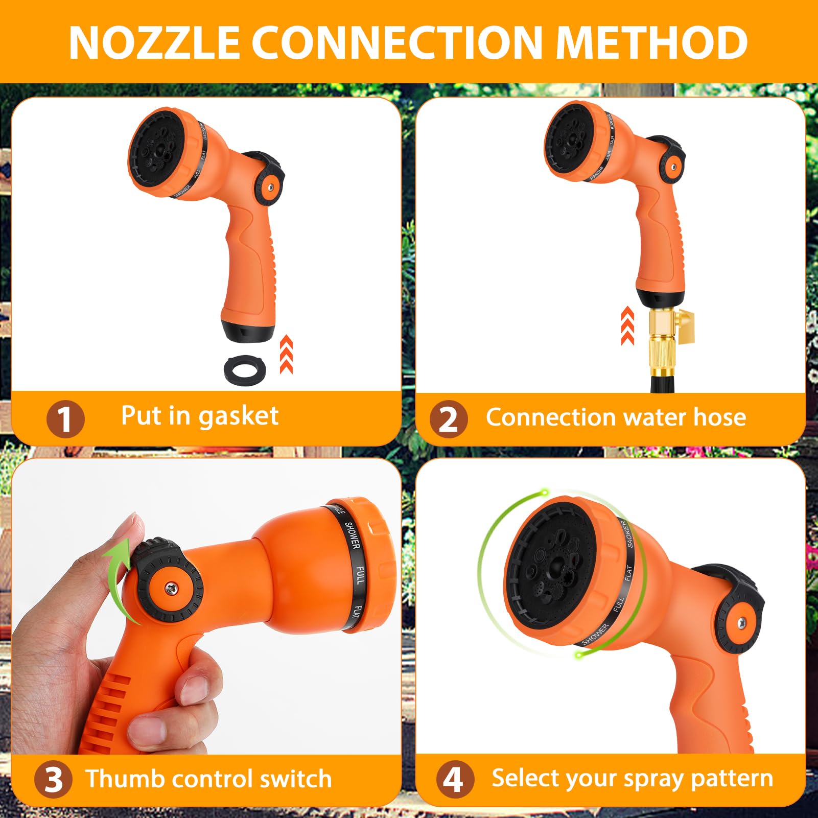 Dileogo ergonomic grip nozzle makes long watering sessions comfortable.
