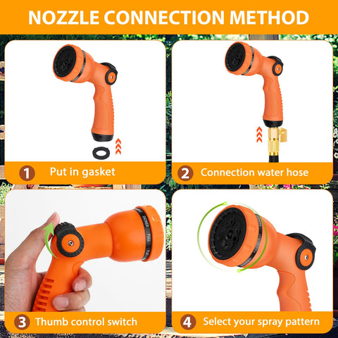 Dileogo ergonomic grip nozzle makes long watering sessions comfortable.
