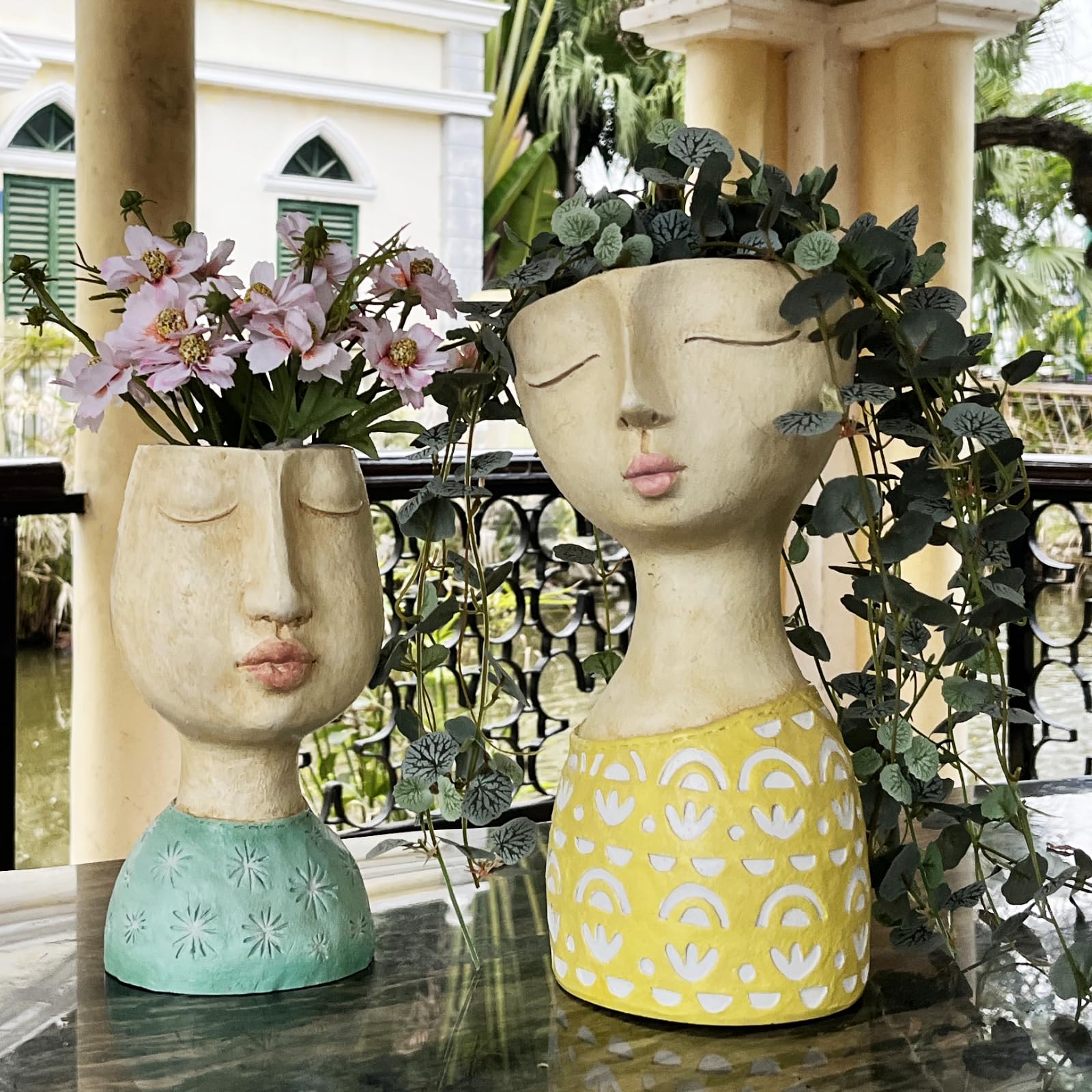 DiliComing face planter 11-inch dry or faux vase alternative