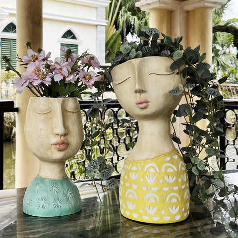 DiliComing face planter 11-inch dry or faux vase alternative