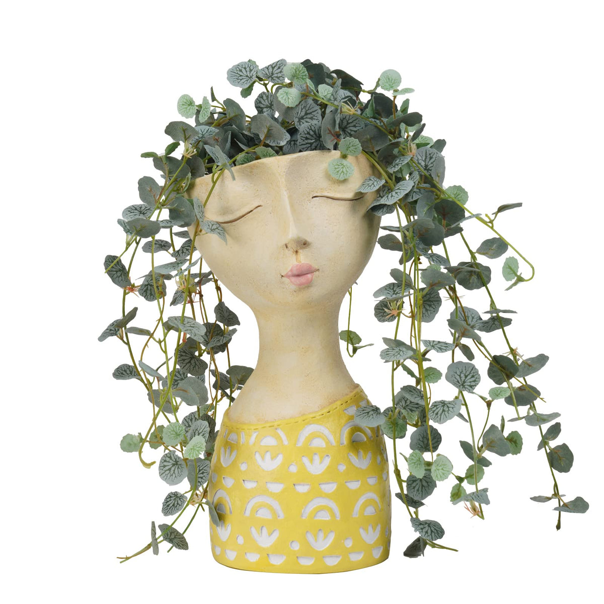 DiliComing face planter 11-inch top view adds character to indoor plants