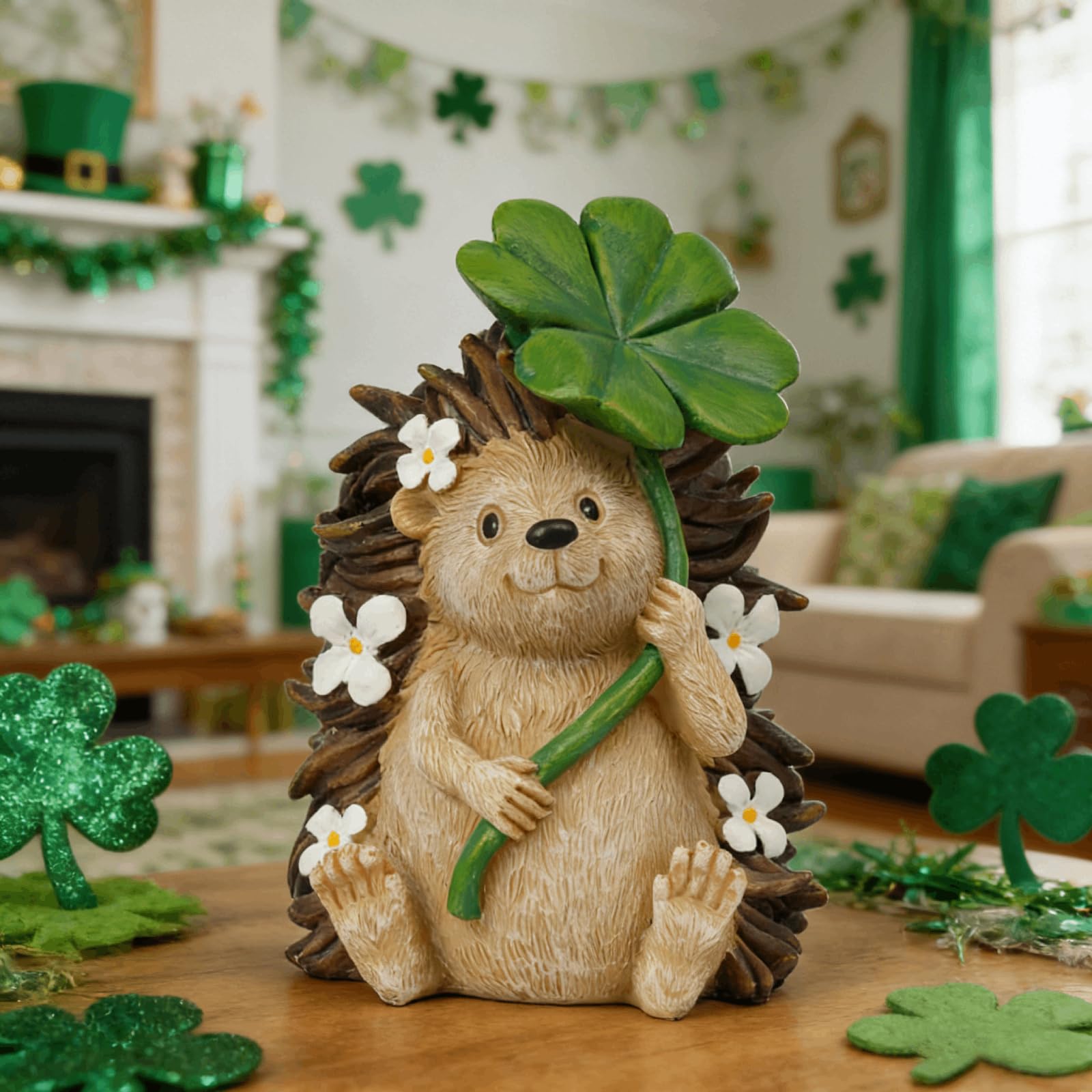 DiliComing hedgehog garden statue in resin adds outdoor charm