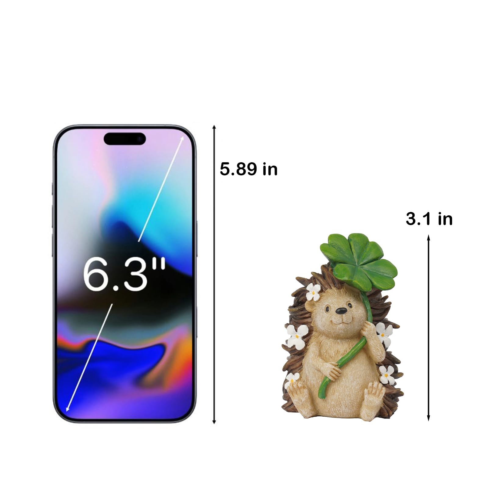 DiliComing hand-painted hedgehog with four-leaf clover details brightens shelves