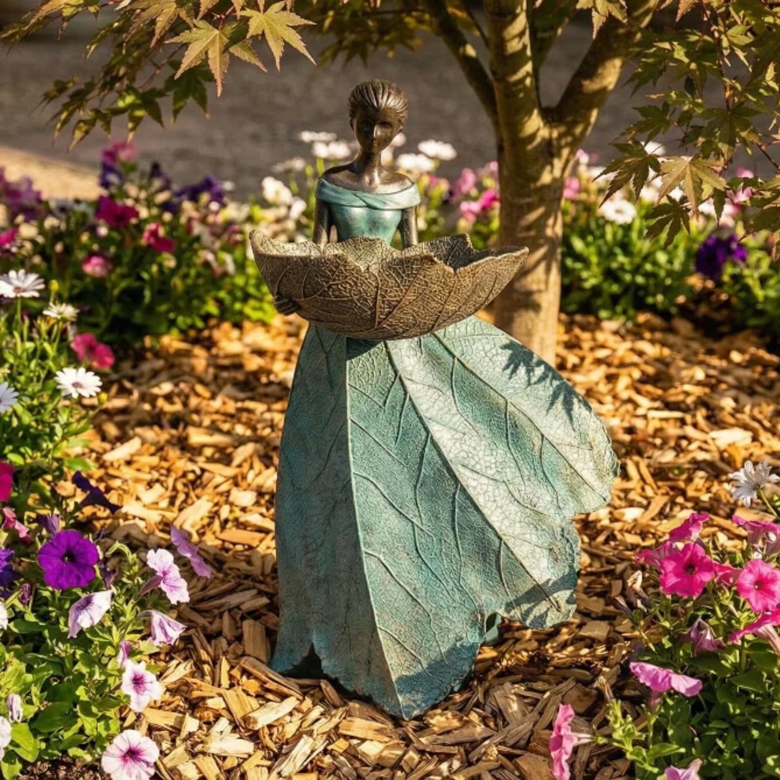 DiliComing leaf fairy statue shelf decor adds whimsical focal point to shelves.