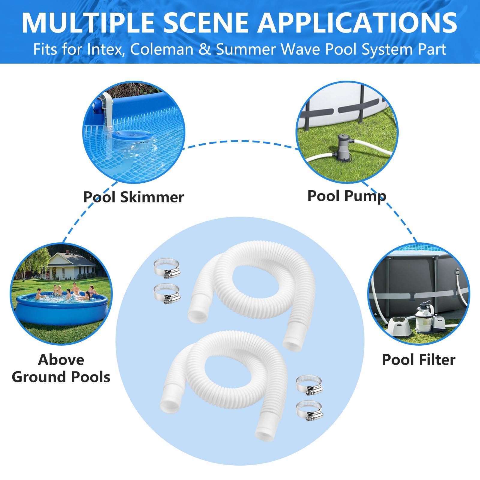 Dimakung polypropylene hose material remains flexible for outdoor use.
