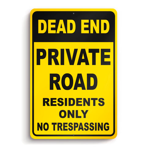 DIMARONGTON Dead End Sign 8x12 front view with high-visibility lettering for private drives