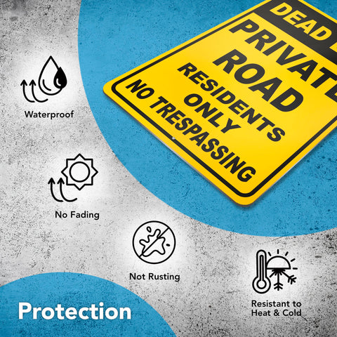 DIMARONGTON Dead End Sign 8x12 in use on a post shows durable weatherproof construction