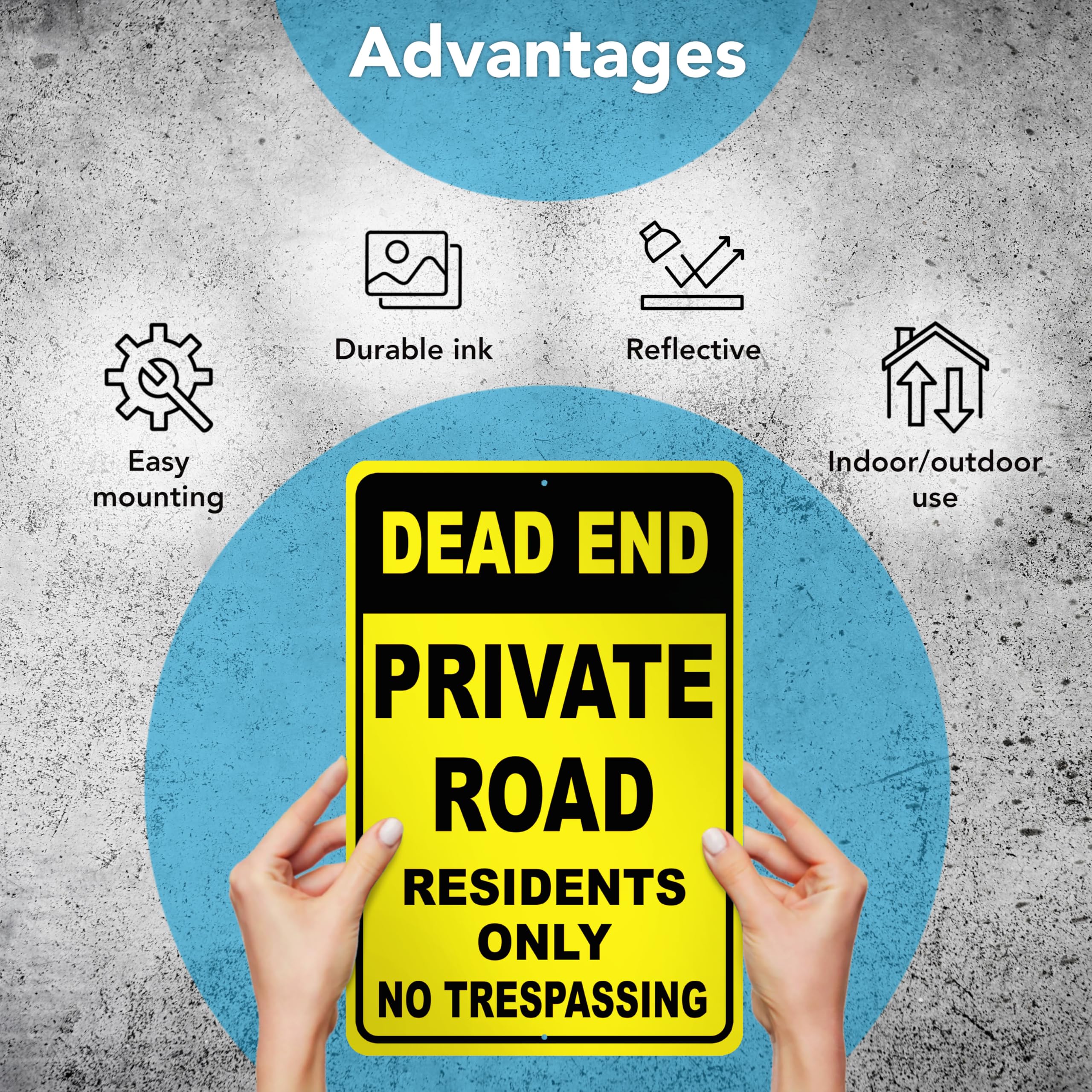 DIMARONGTON Dead End Sign 8x12 UV-protect ink detail indicating fade resistance in sun