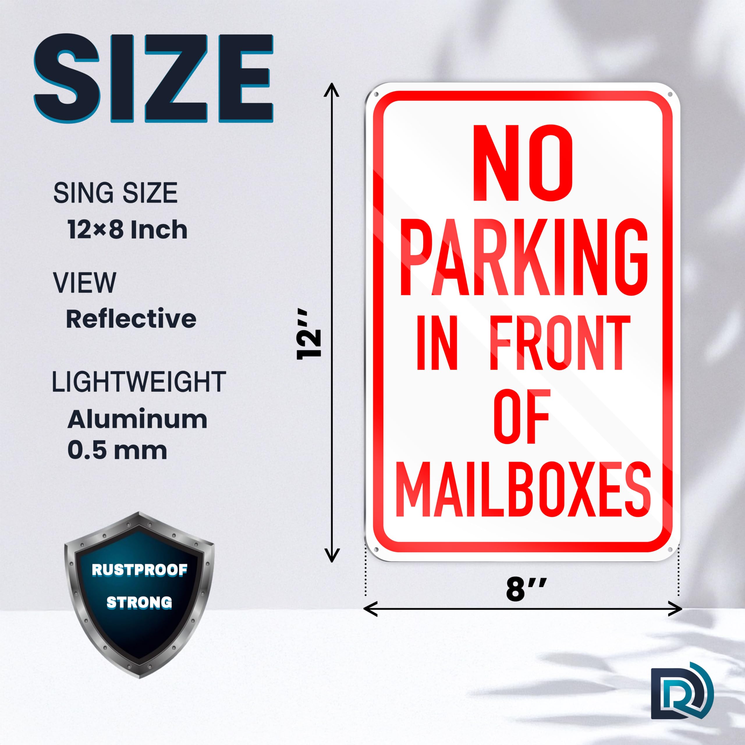 DIMARONGTON do-not-block mailbox sign, durable aluminum for outdoor use.
