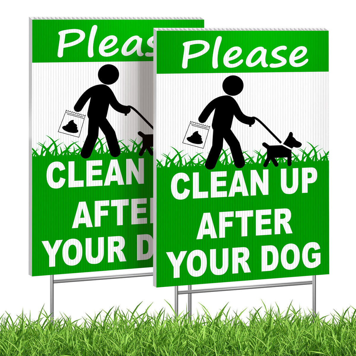 DIMARONGTON dog sign 12x8 double-sided improves visibility from both directions.