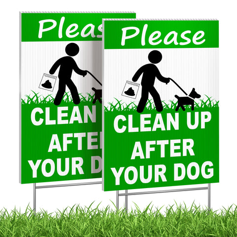 DIMARONGTON dog sign 12x8 double-sided improves visibility from both directions.