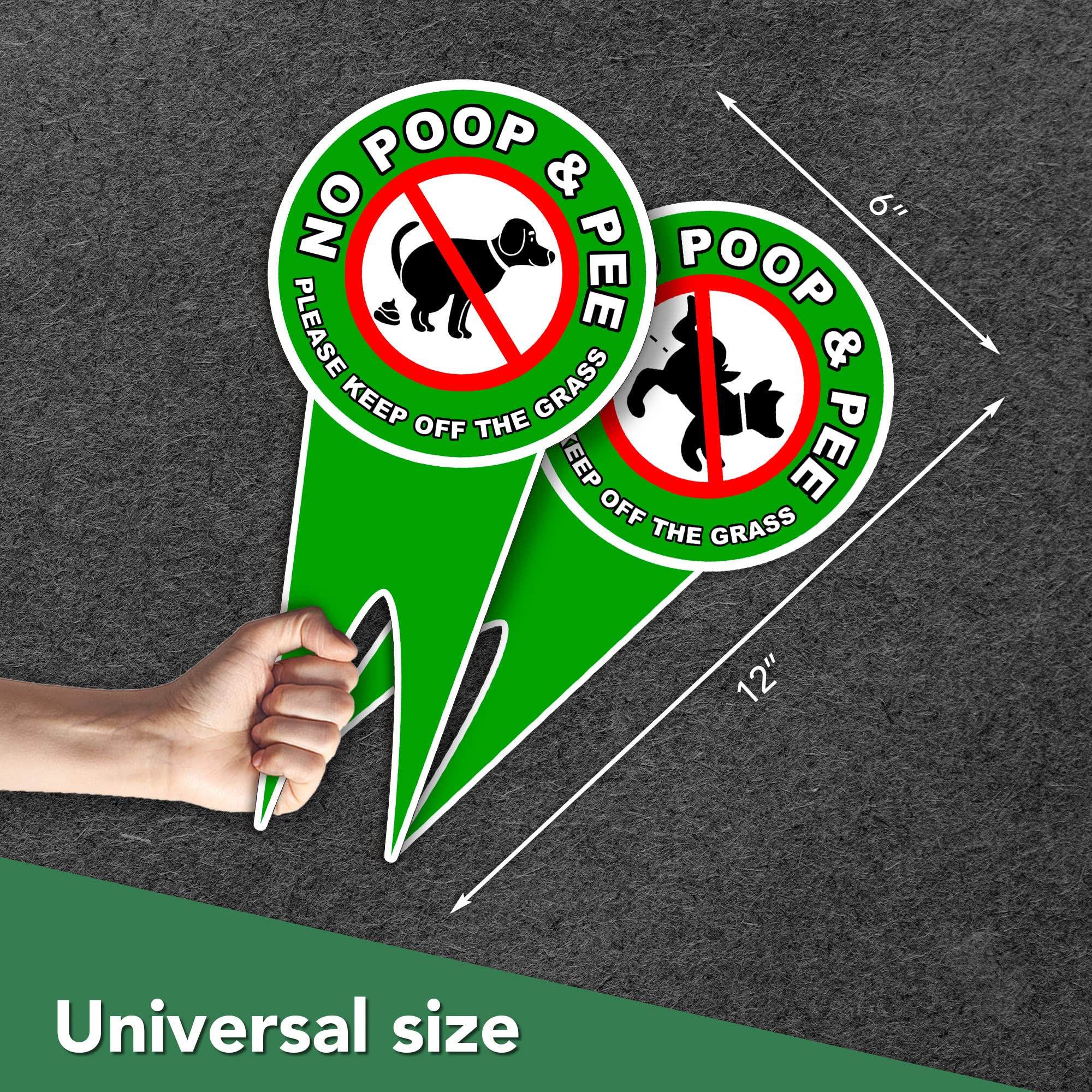 Dimarongton double-sided no dog poop sign with stake improves visibility from every angle