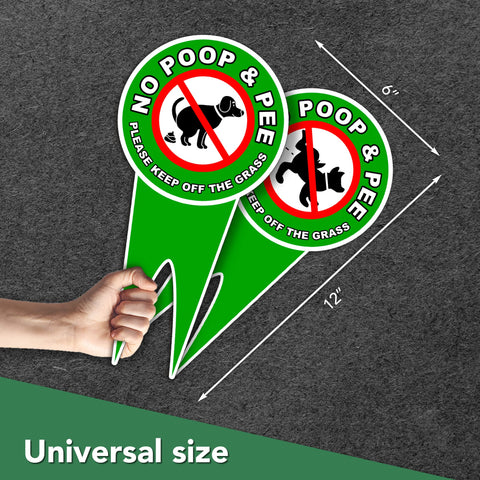Dimarongton double-sided no dog poop sign with stake improves visibility from every angle