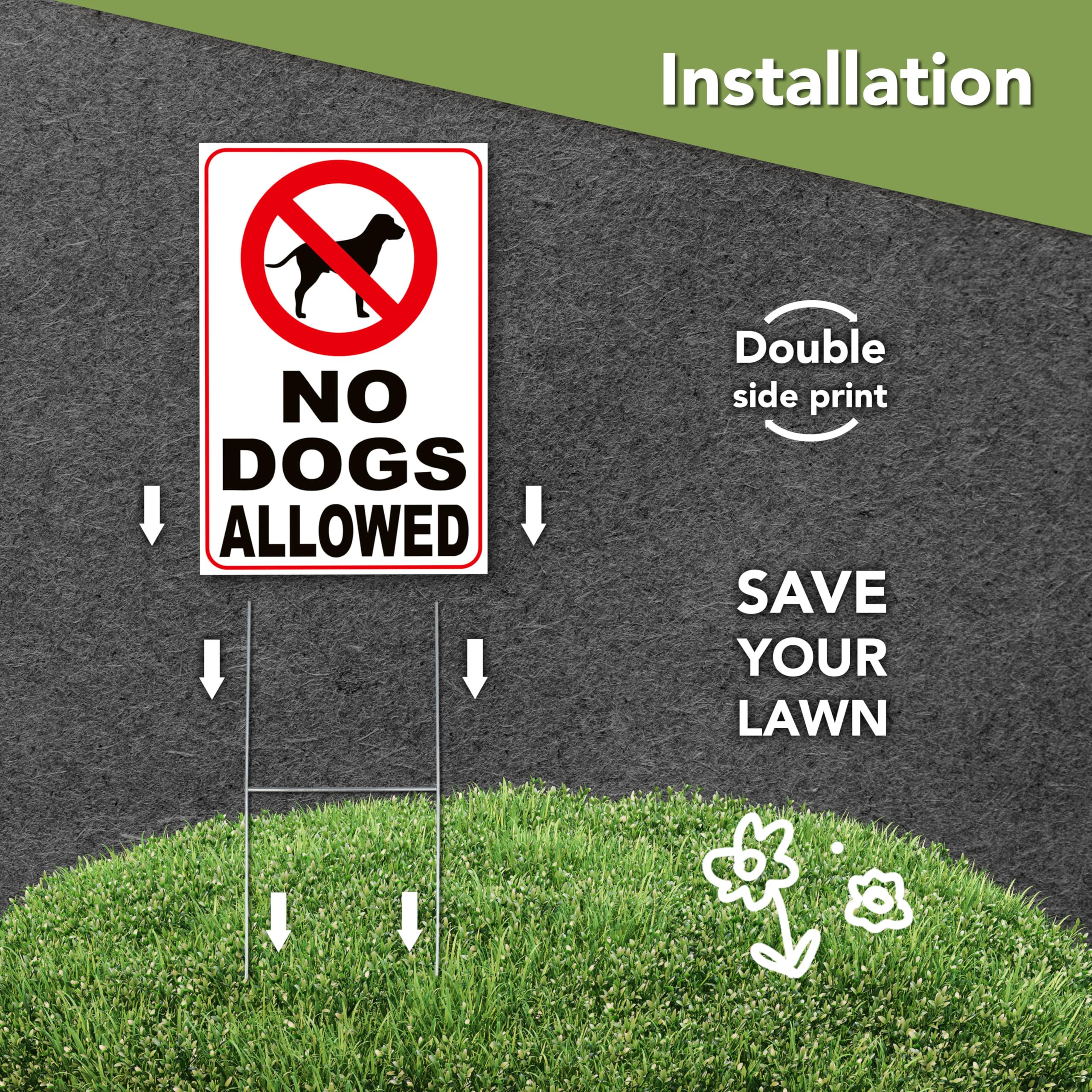 DIMARONGTON double-sided sign clearly communicates curb-your-dog message.