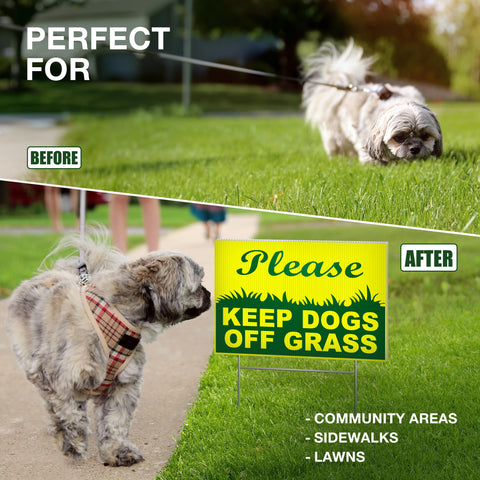 Dimarongton sign installs easily into grass or soil.