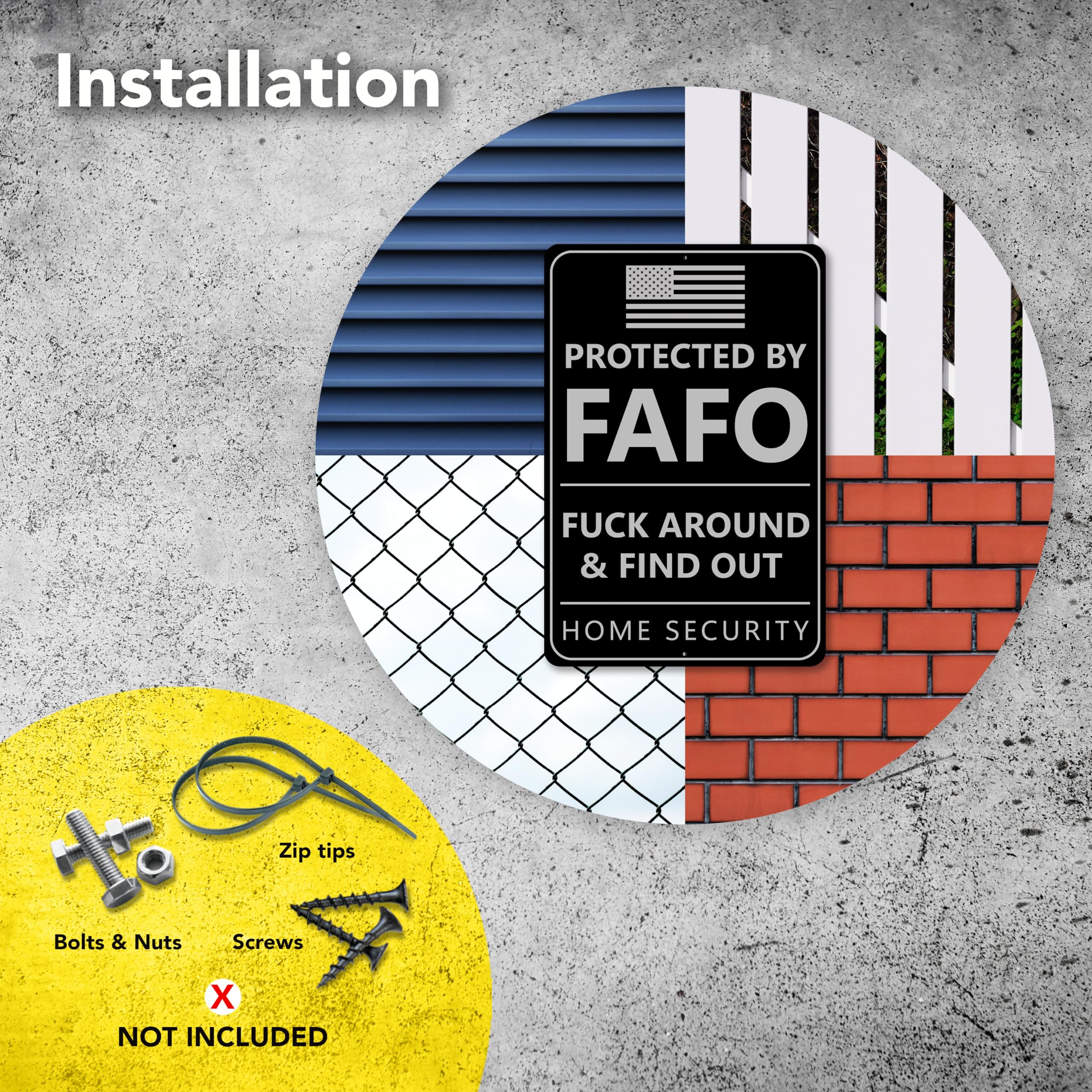 Dimarongton FAFO sign provides clear deterrence at residential entrances.