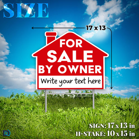 Dimarongton FSBO sign side view highlighting double-sided design for visibility.