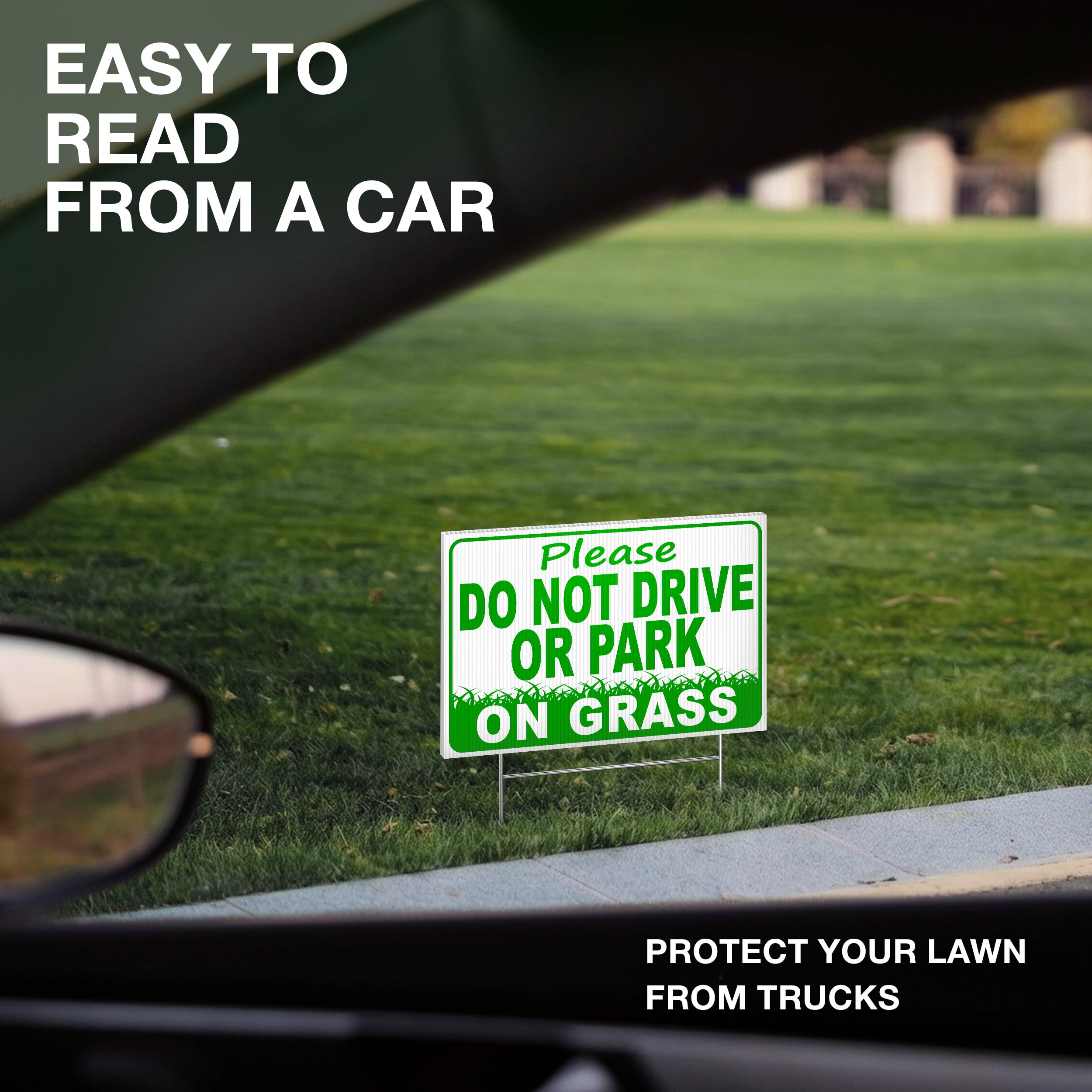 DIMARONGTON grass-area reminder sign 12x8 for lawn safety and rules.