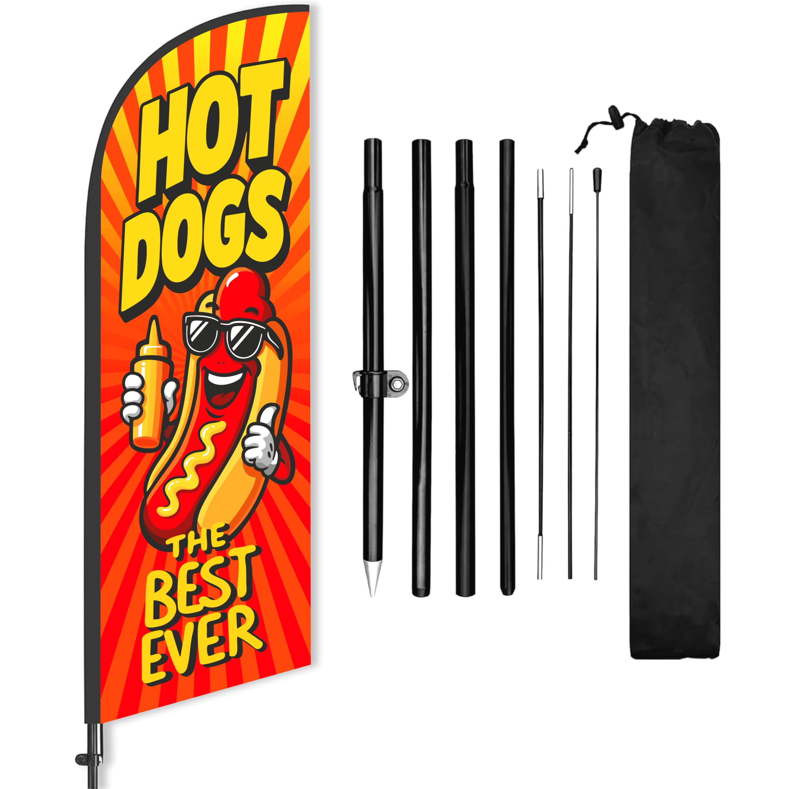 DIMARONGTON hot dog flag banner 8ft boosts curb appeal and visibility
