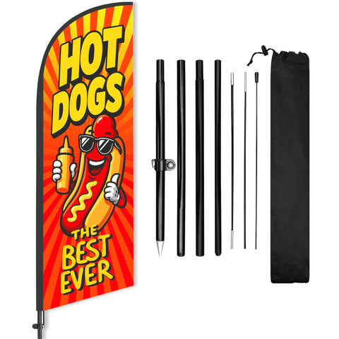 DIMARONGTON hot dog flag banner 8ft boosts curb appeal and visibility
