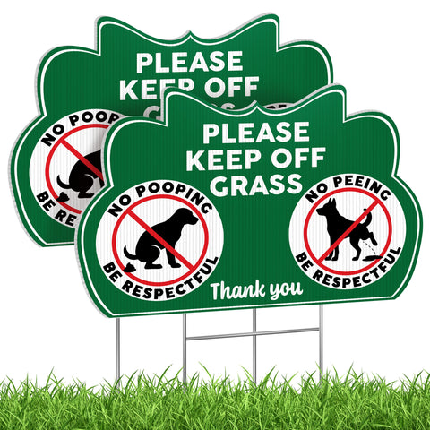DIMARONGTON keep-off-grass-sign-8x12 double-sided for lawn visibility.