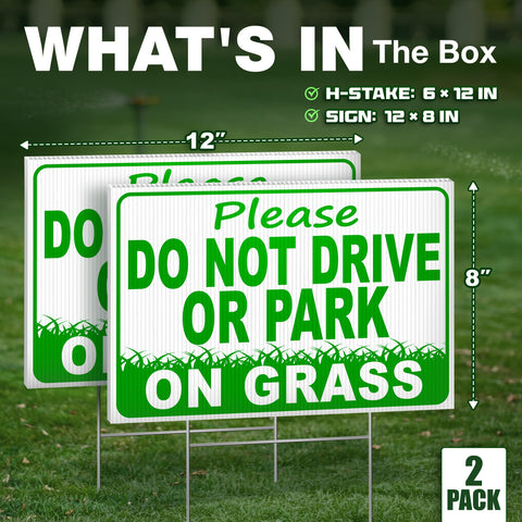 DIMARONGTON keep-off-grass sign with H-stake for quick ground placement.
