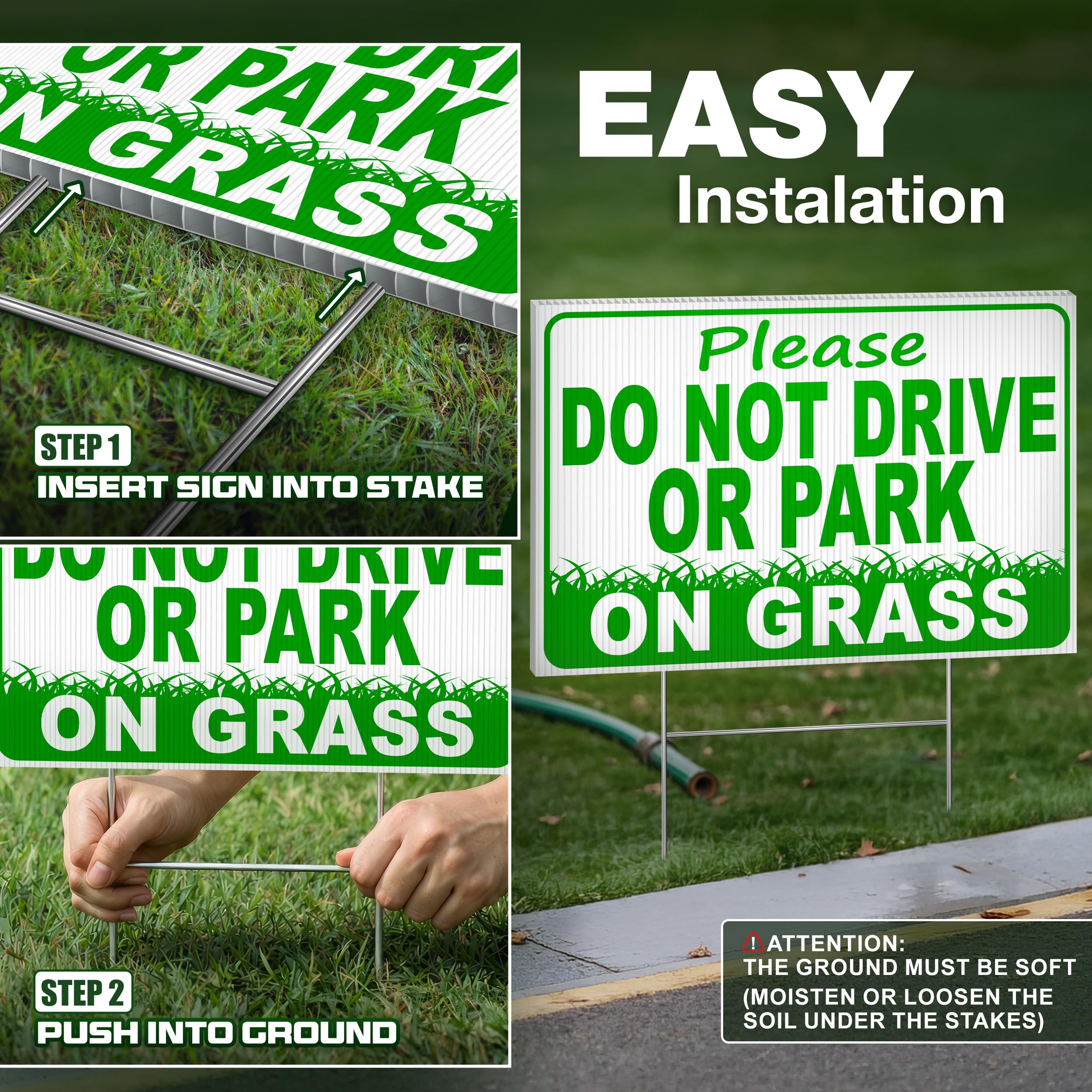 DIMARONGTON yard sign with stake for fast, secure ground insertion.